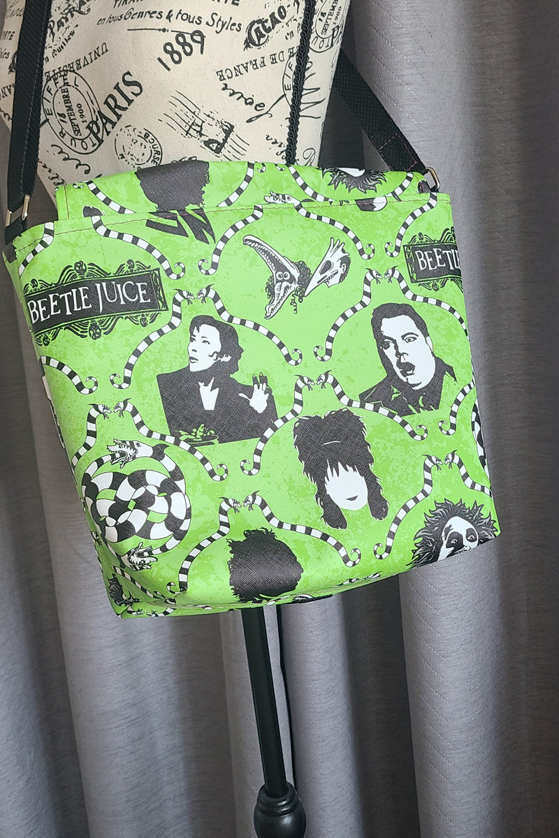80's Themed Cross Shoulder Vinyl Handbag