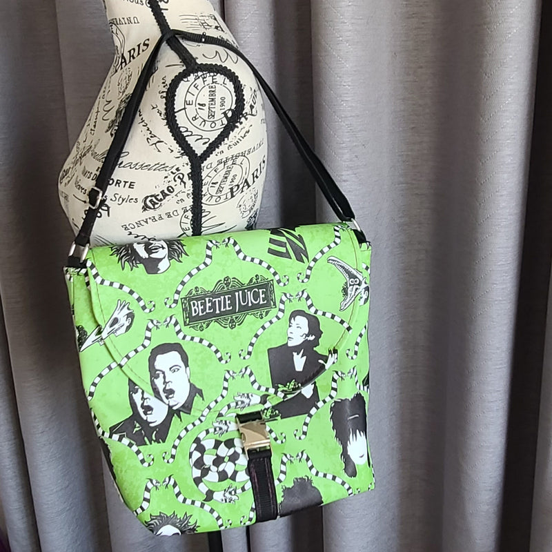 80's Themed Cross Shoulder Vinyl Handbag