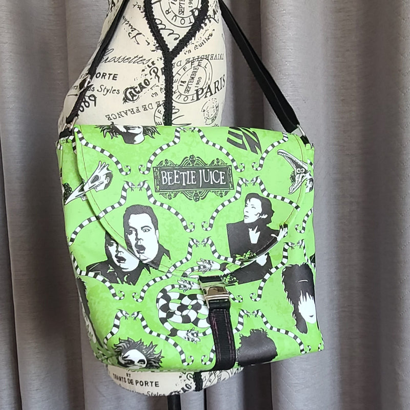 80's Themed Cross Shoulder Vinyl Handbag