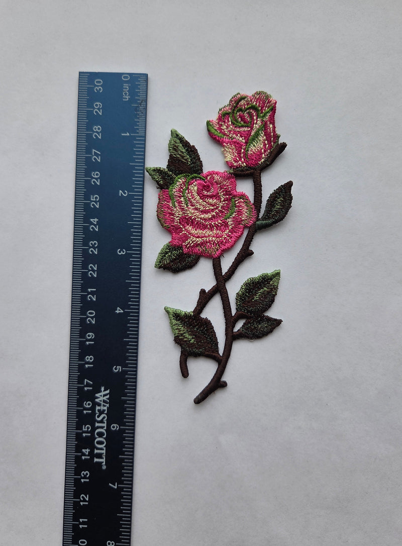 Embroidered Bookmark - Rose Branch
