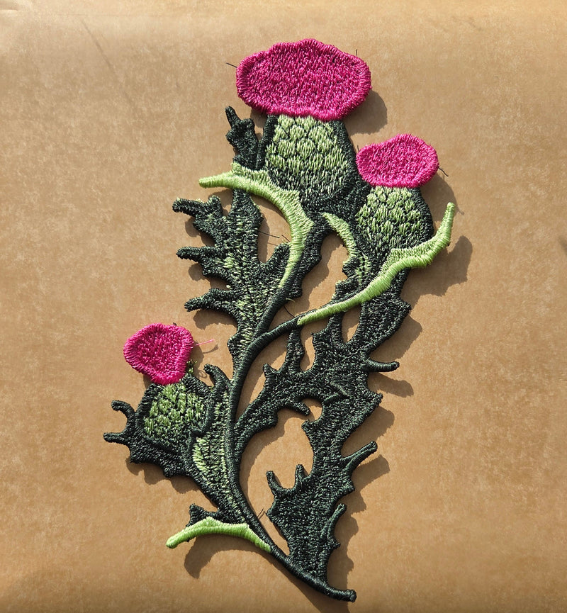 Embroidered Bookmark - Thistle